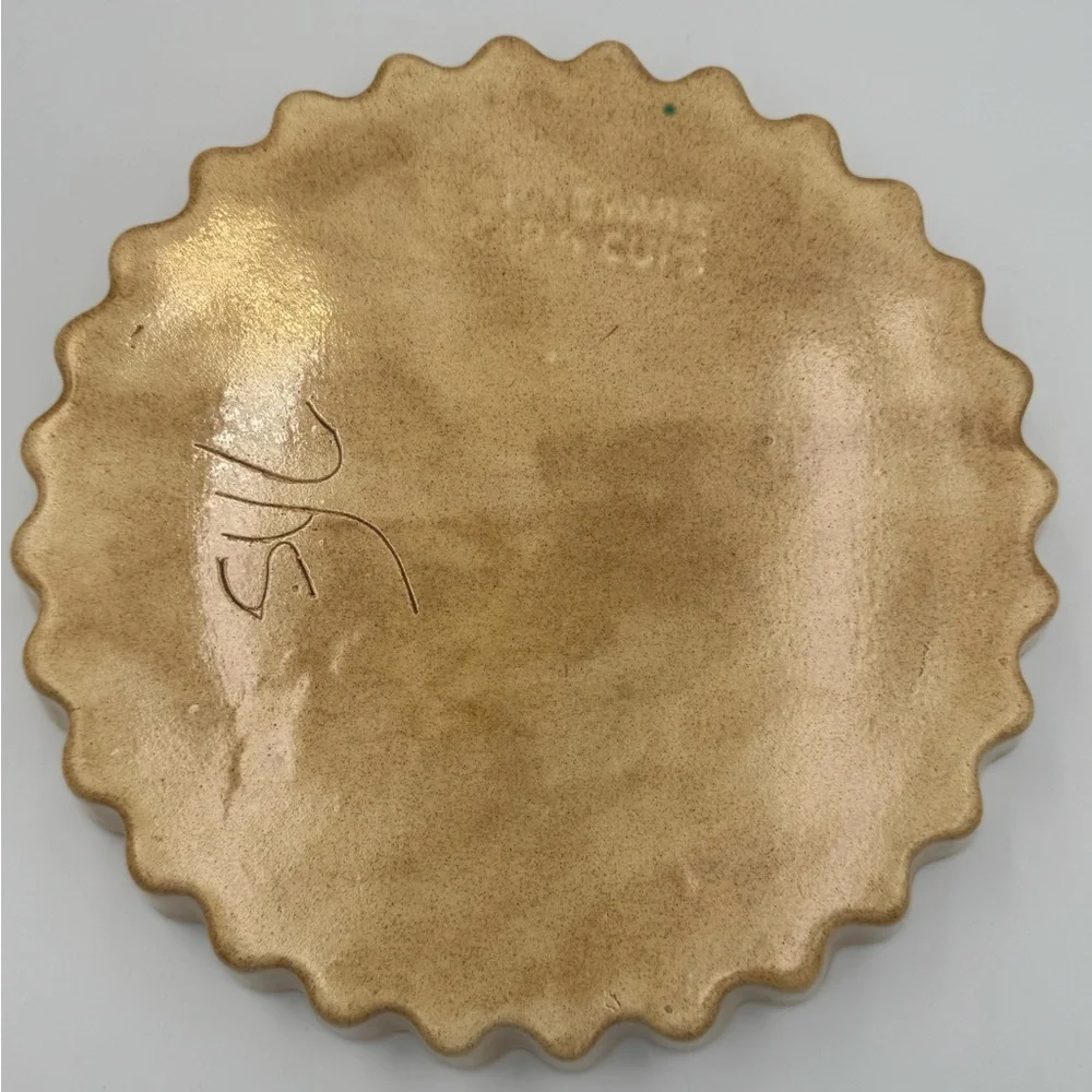 Vintage CeramiCorner Apple Pie Plate Recipe Dish‎ 1982 Fluted Pan
